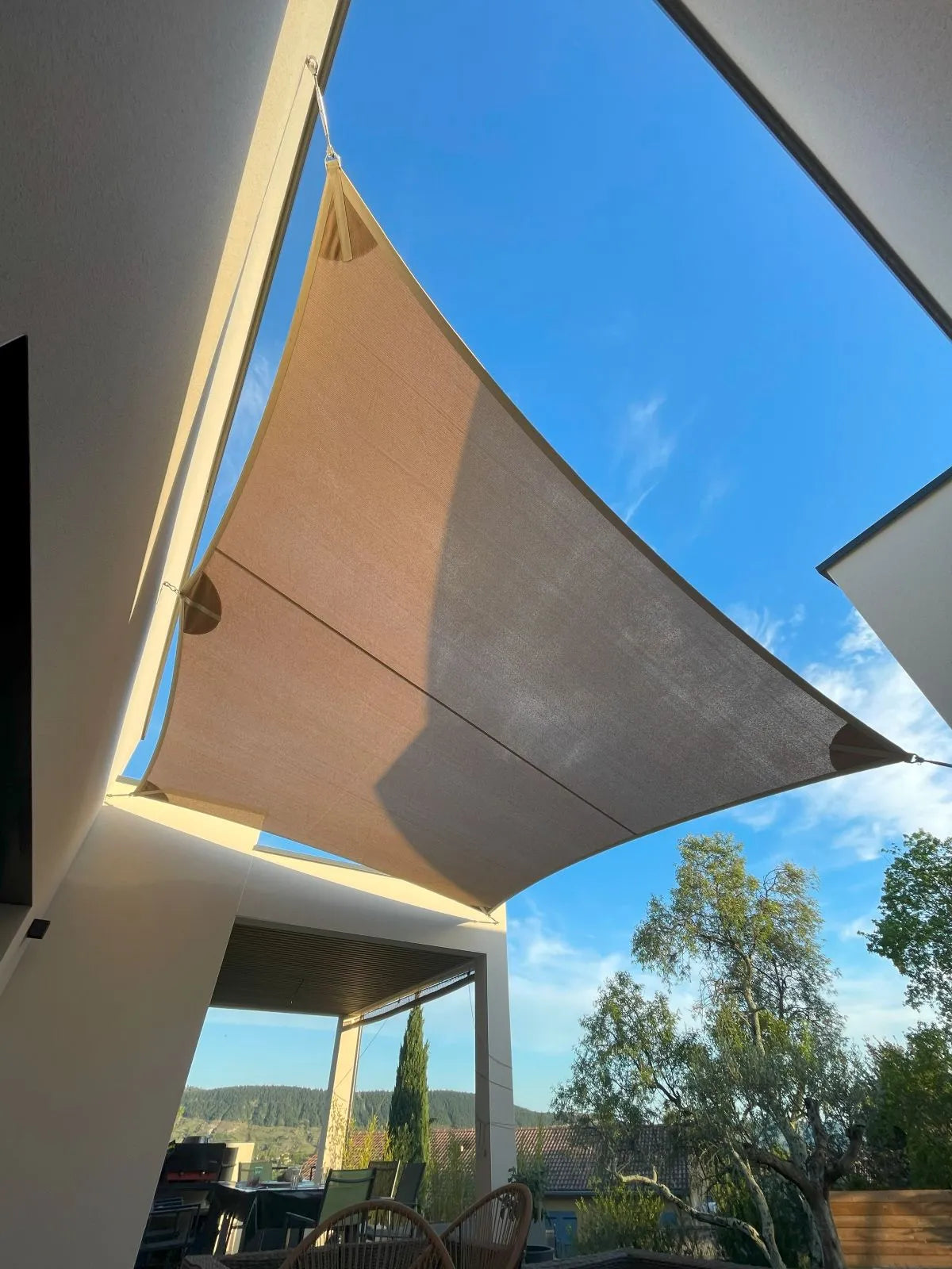 Kit de fixation inclus voile d'ombrage terrasse