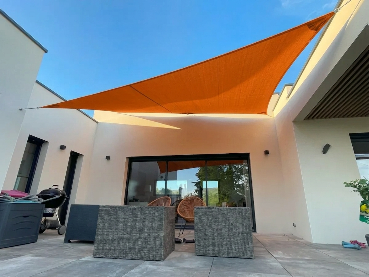 Voile d'Ombrage Rectangulaire avec Kit Fixation