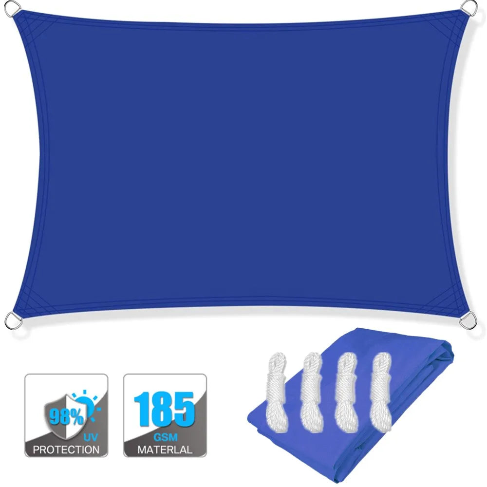 Voile d'Ombrage Rectangulaire avec Kit Fixation
