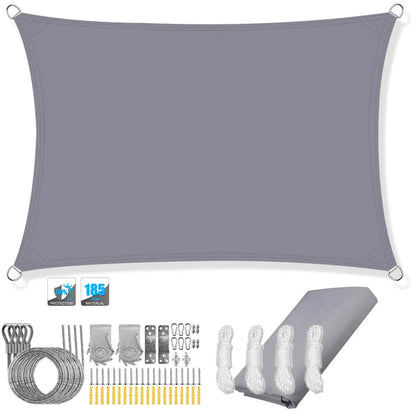 Voile d'Ombrage Rectangulaire avec Kit Fixation